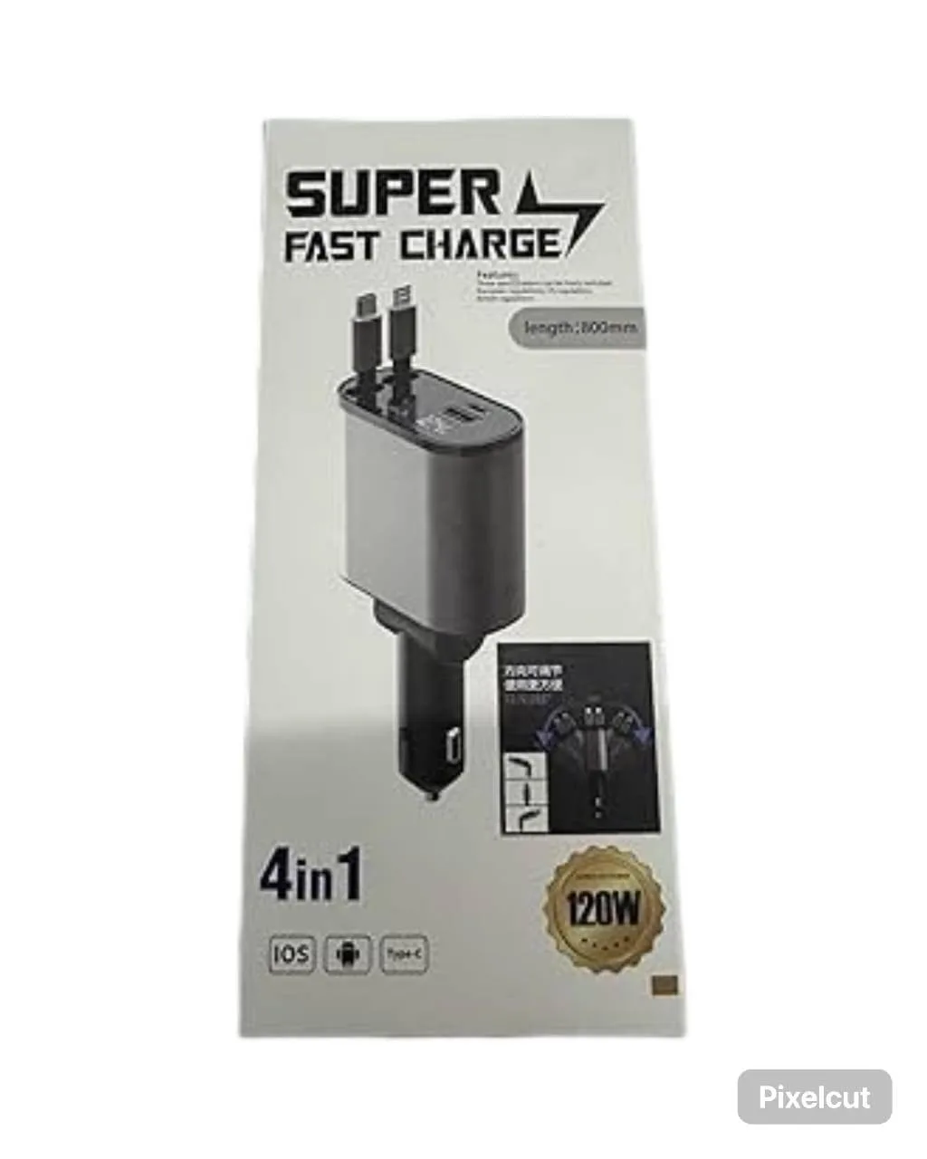 Phone Charger, Retractable Cables (