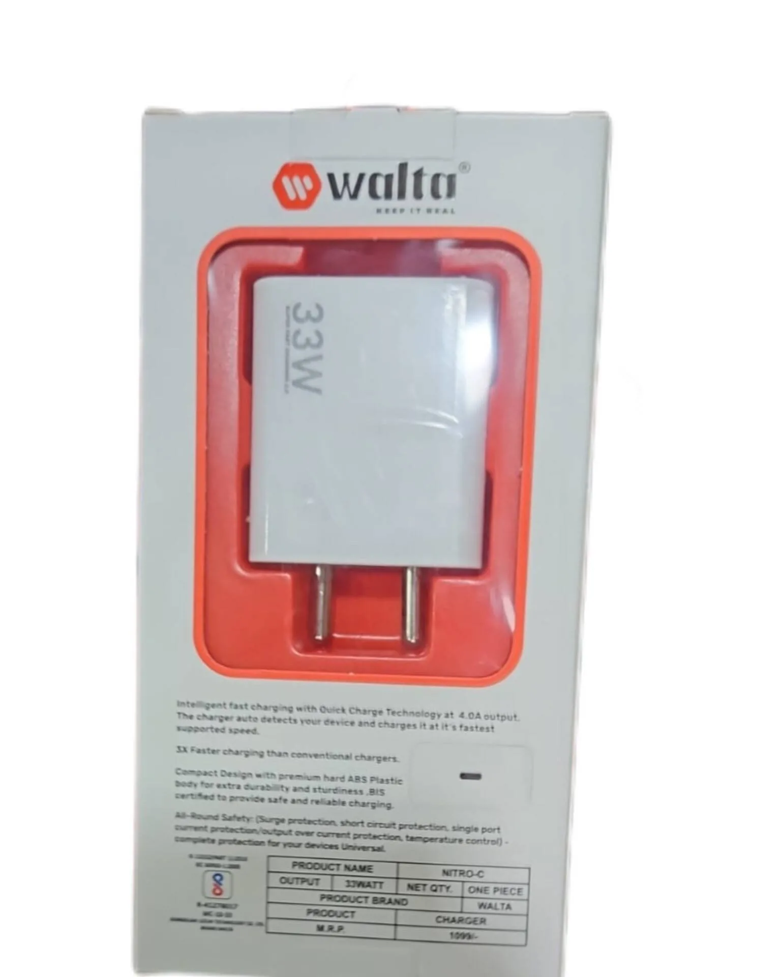 33W Fast Charger Type C Cable