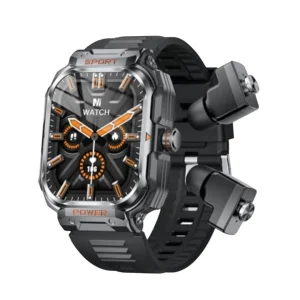 Military Smart Watch with Earbuds