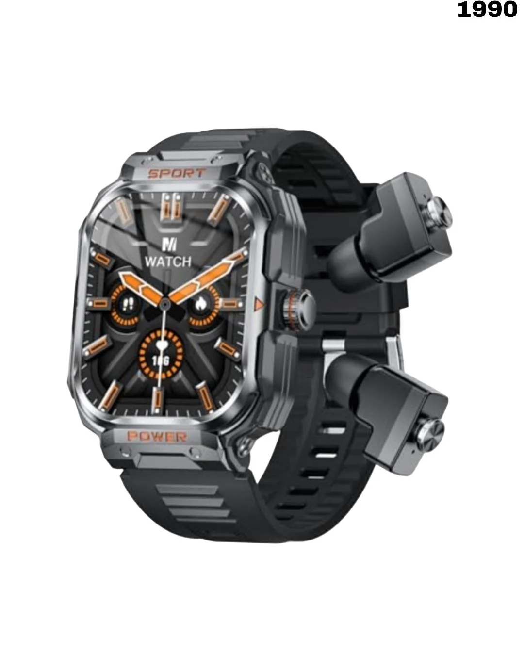 Military Smart Watch with Earbuds